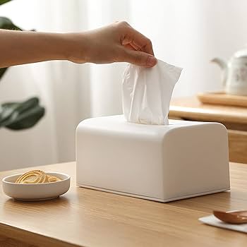Amazon｜コンパクト ティッシュケース ホワイト (ティッシュ